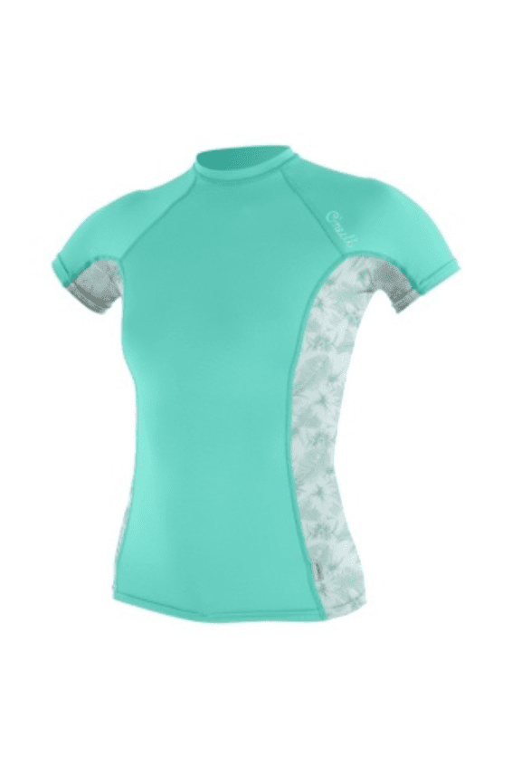 O'Neill Wms Side Print S/S Rash Guard - opal/mirage tropical